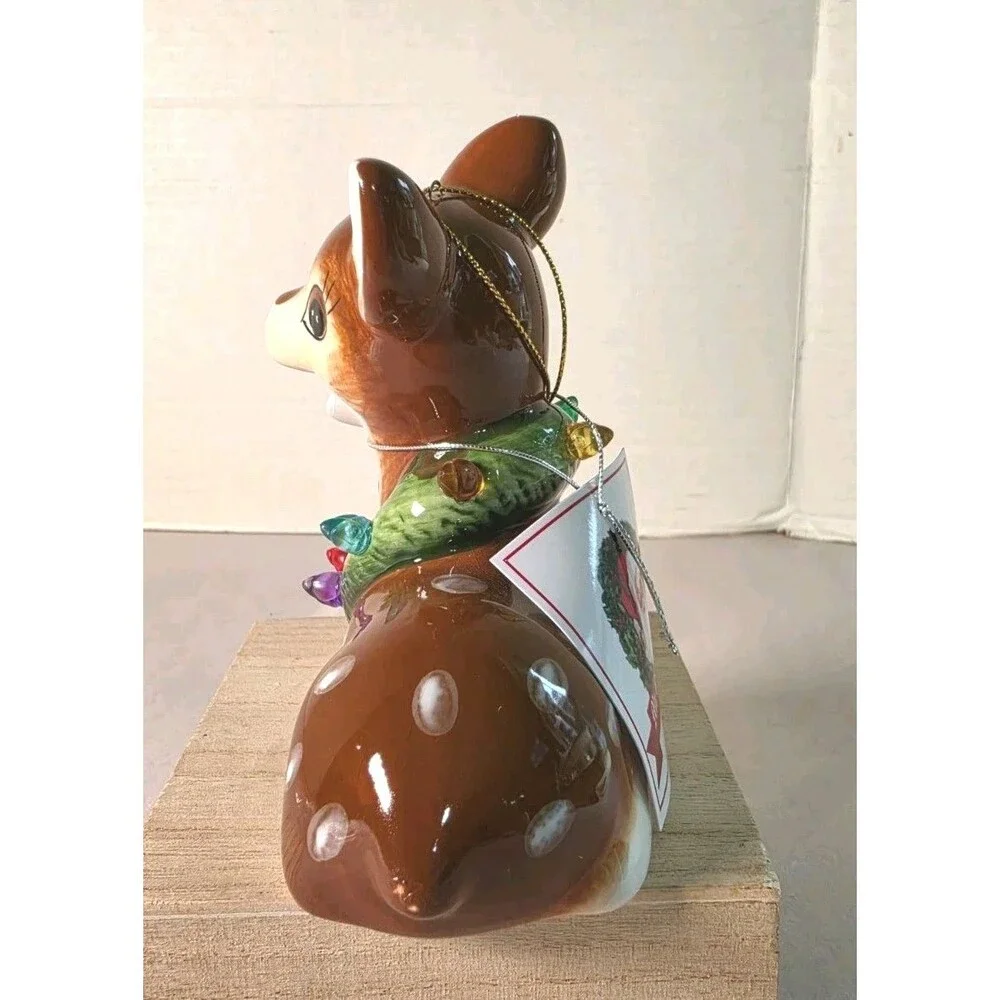 New Rudolph Mr. Christmas Ceramic Ornament Light Up 5.5